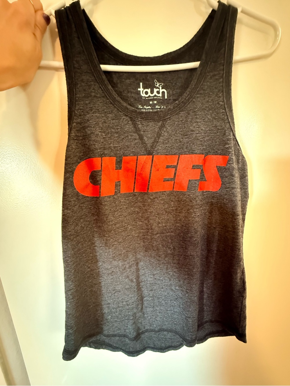 Womens Chiefs Graphic Tank Top - Black with Red Logo